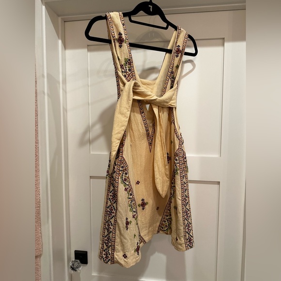 Free People Never Been Beige Embroidered Mini - size small - Picture 5 of 7
